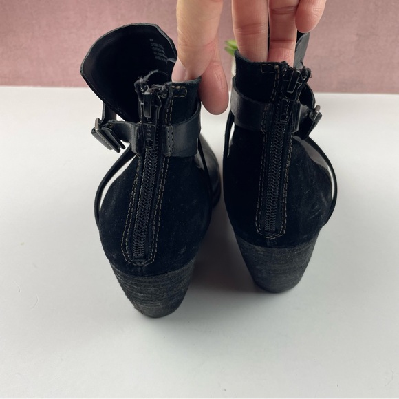 Korks Black Leather Bootie Boots Ankle Shoes Women Size 8M - Picture 7 of 9